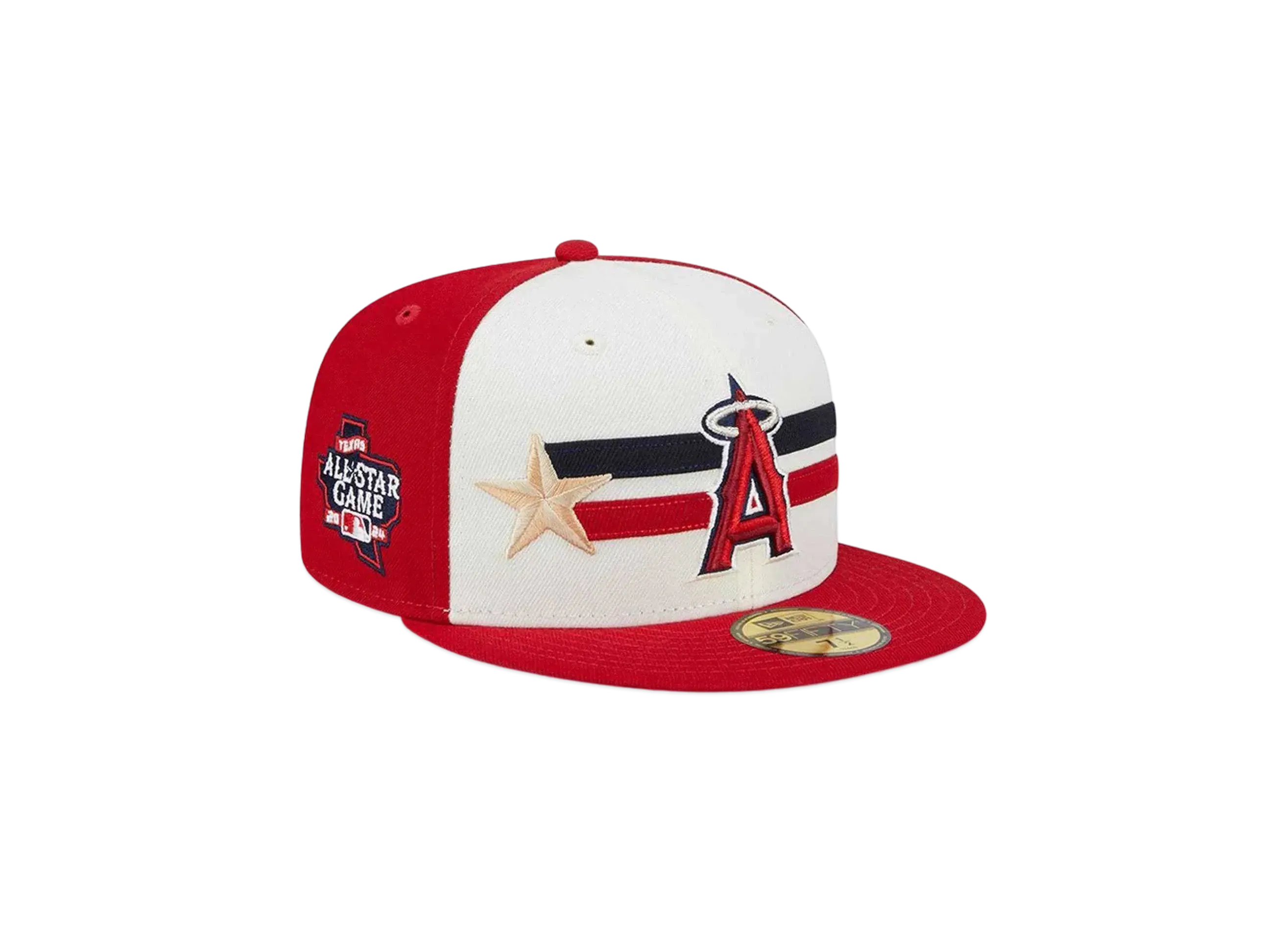 NEW ERA 59Fifty On-Field 2024 MLB All-star Game Workout Los Angeles Angels "Chrome White/Red"