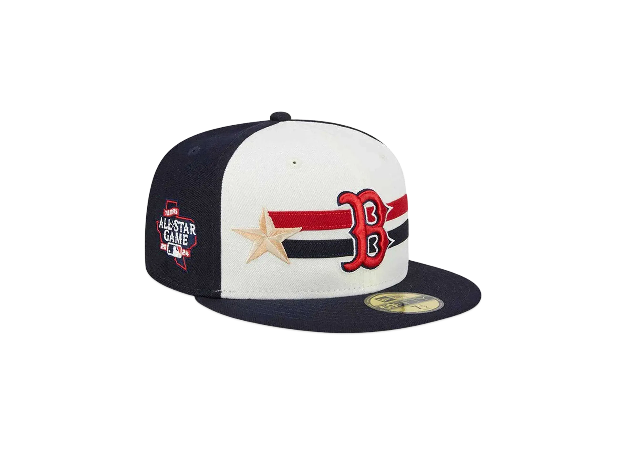 NEW ERA 59Fifty On-Field 2024 MLB All-star Game Workout Boston Red Sox "Chrome White/Navy"