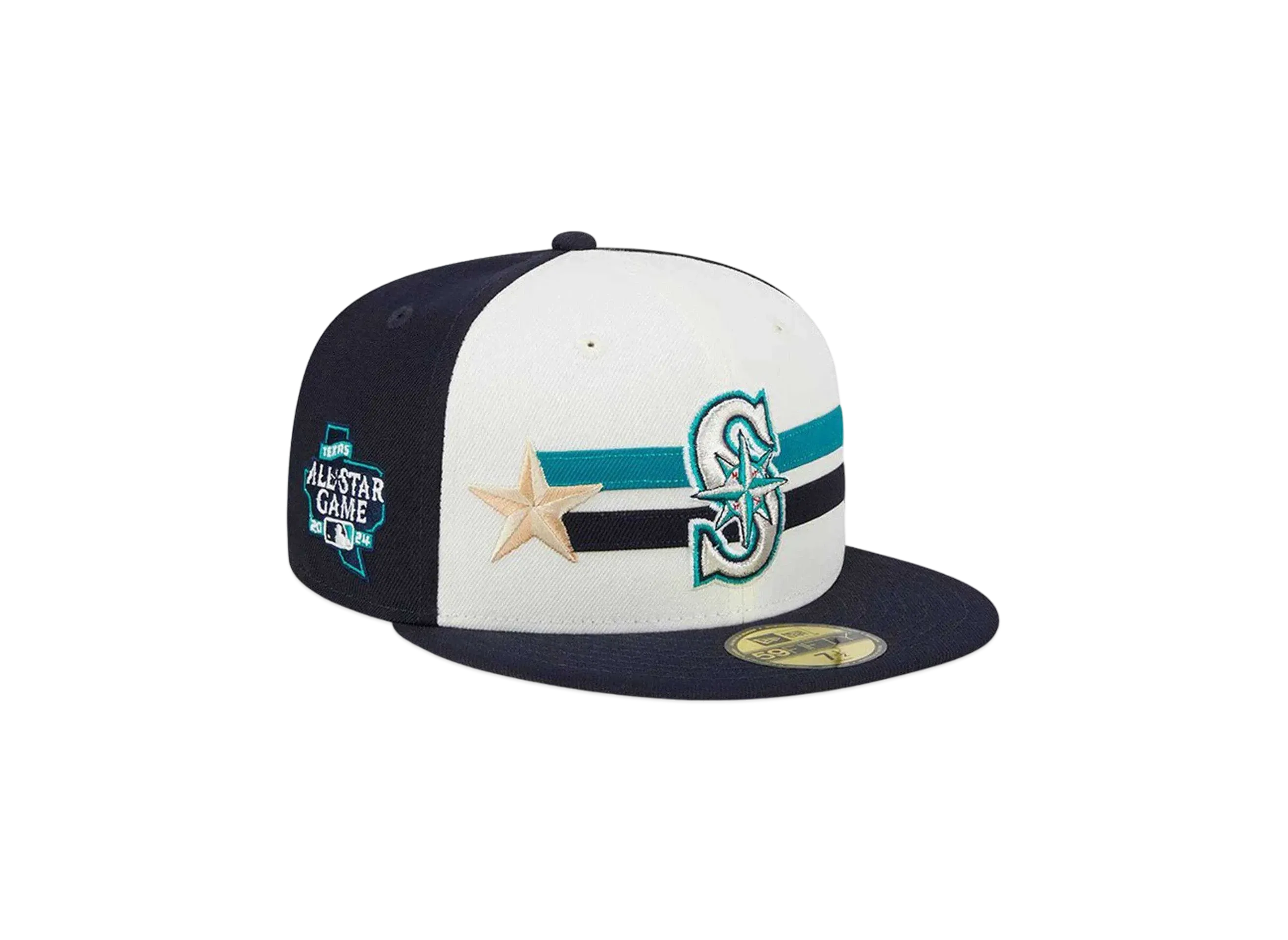 NEW ERA 59Fifty On-Field 2024 MLB All-star Game Workout Seattle Mariners "Chrome White/Navy"