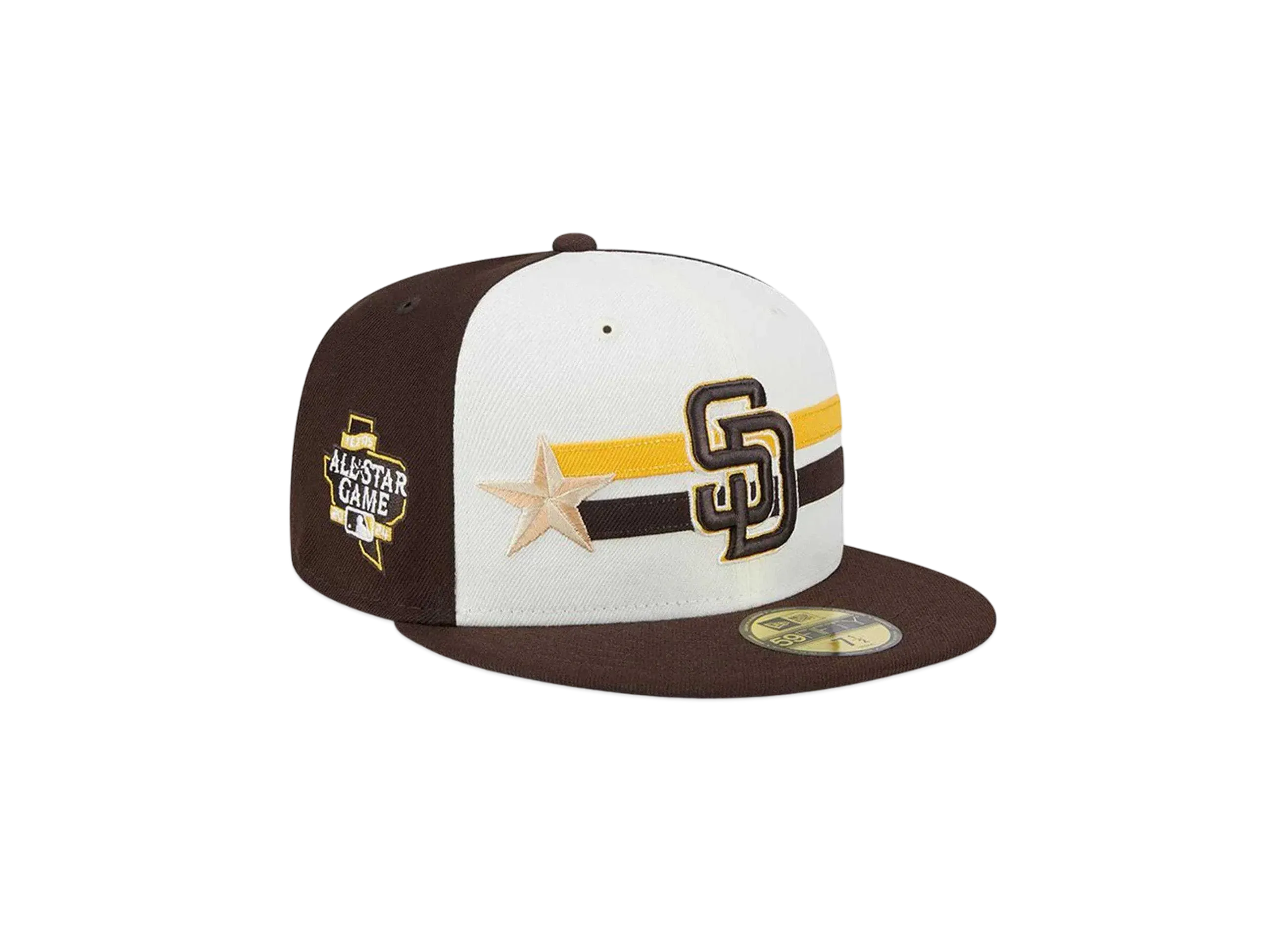 NEW ERA 59Fifty On-Field 2024 MLB All-star Game Workout San Diego Padres "Chrome White/Brown"
