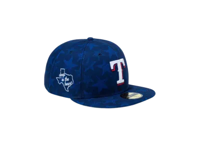 NEW ERA 59Fifty 2024 MLB All-star Game Fan Pack Texas Rangers All Over Logo "Navy"