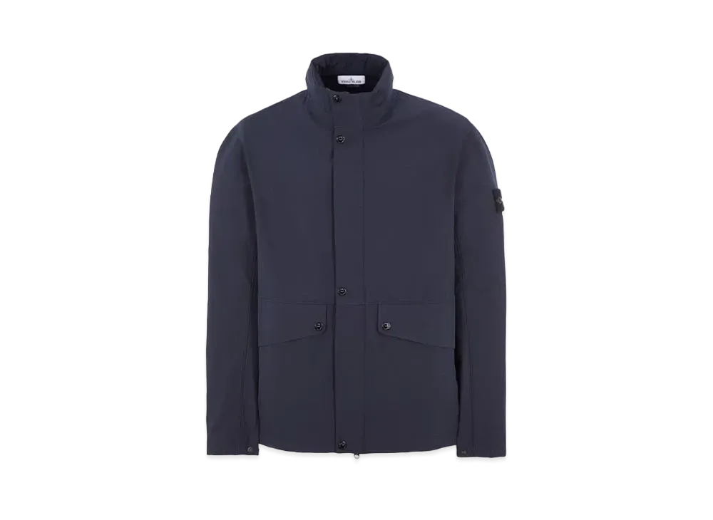 Stone Island 40327 Light Soft Shell-R_E.DYE Technology In Recycled Polyester "Blue"