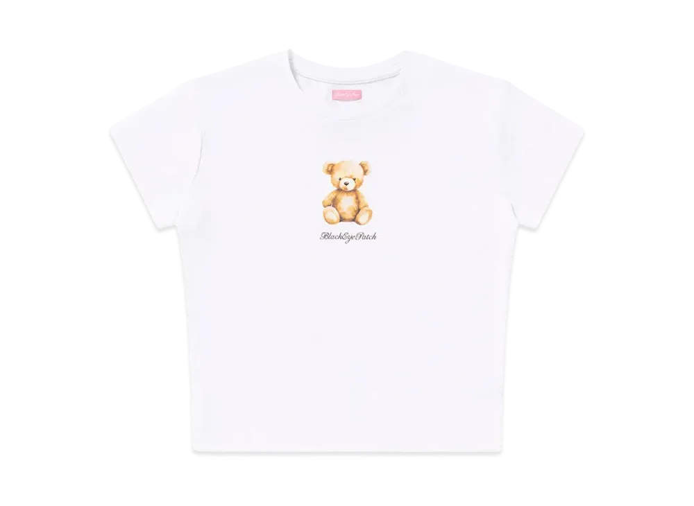 BlackEyePatch Teddy Bear Baby Tee "White"