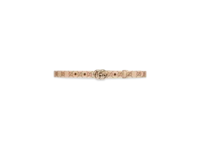 GUCCI GG Marmont Thin Belt GG Canvas "Beige/Ebony"