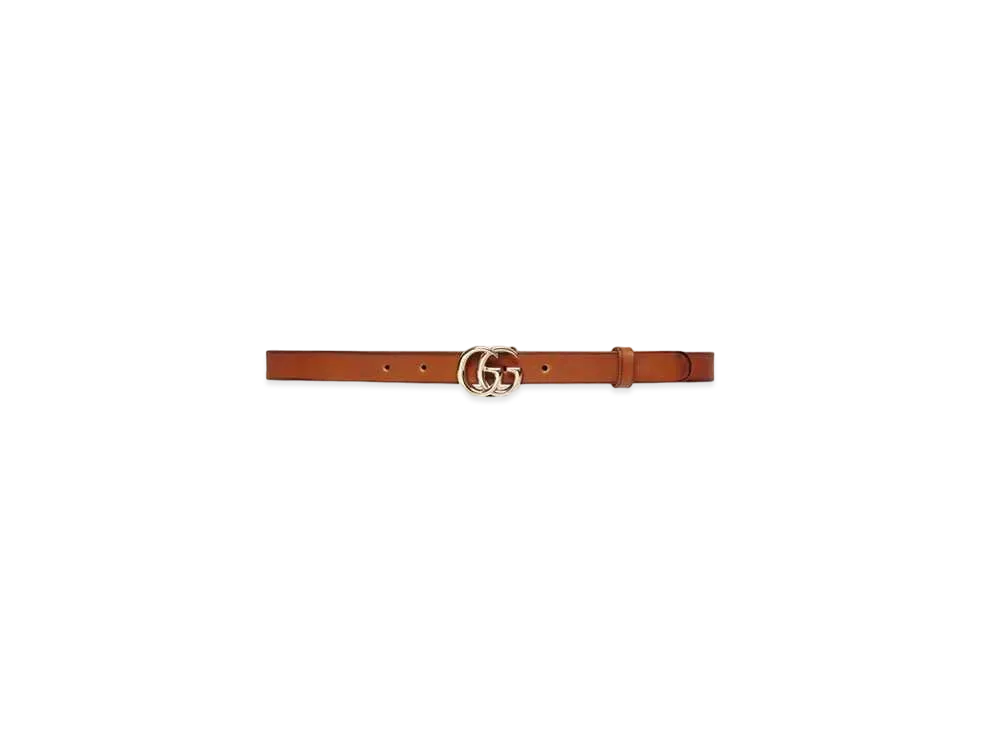 GUCCI GG Marmont Thin Belt "Brown"