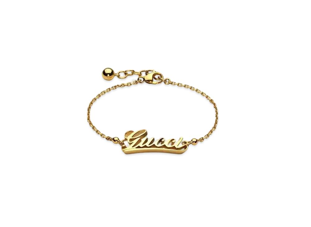 GUCCI Chain Bracelet With Gucci Script "Yellow Gold"