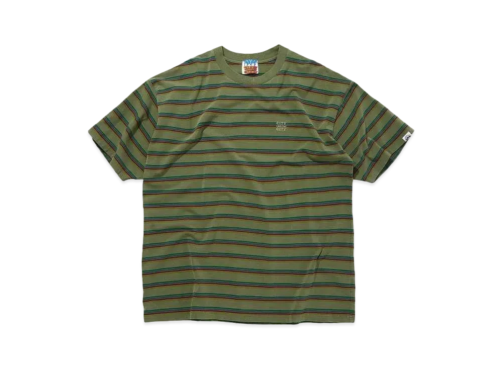 CITY COUNTRY CITY EMBROIDERED LOGO OVERDYE BORDER S/S T-SHIRT "OLIVE"