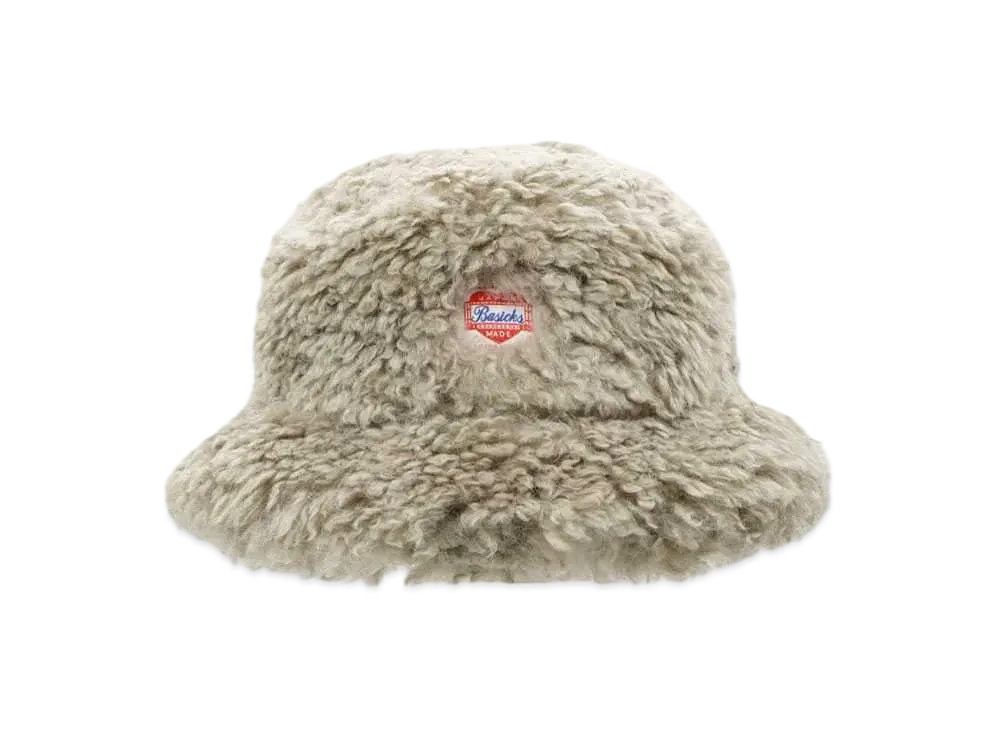 BASICKS Faux Fur Big Bucket Hat "MILKTEA"