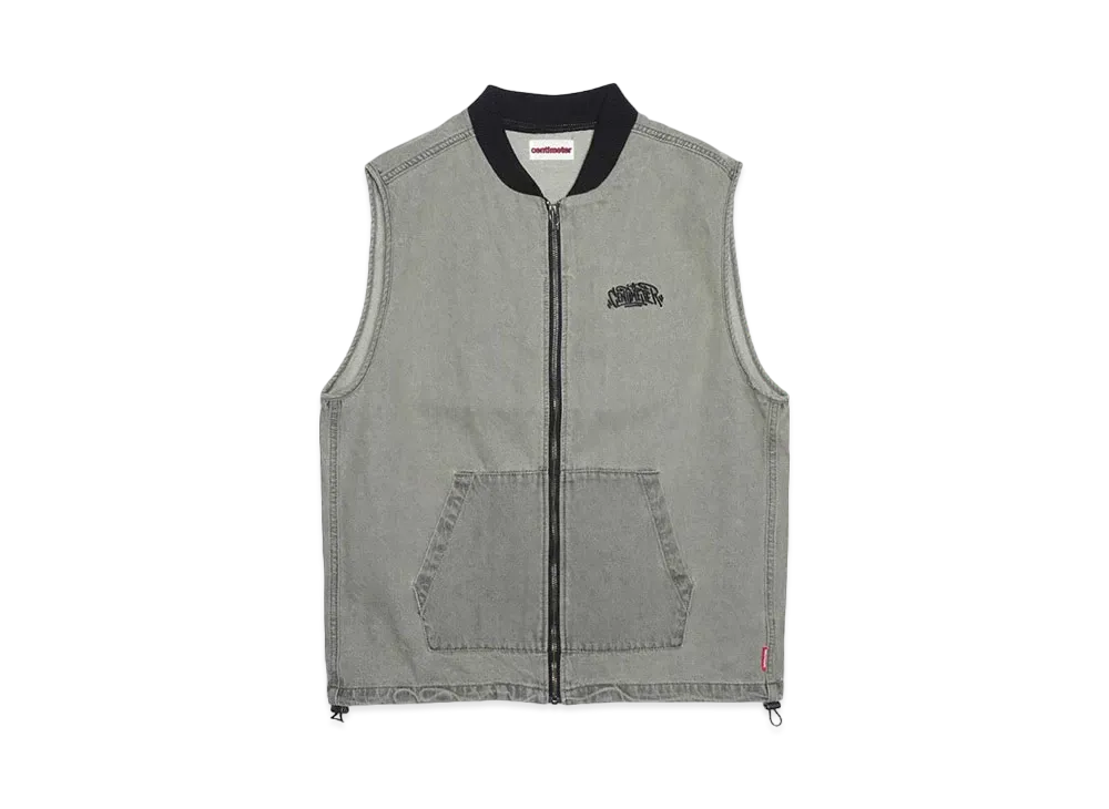 centimeter Denim Vest "GRAY KHAKI"