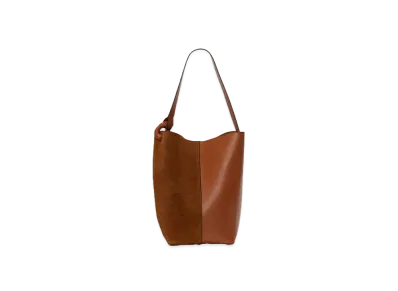 JW ANDERSON JWA Corner Bucket Suede Crossbody Bag "Dark Pecan"