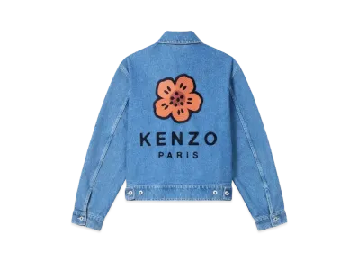 KENZO 'BOKE FLOWER' Embroidery Tracker KAIHARA Denim Jacket "Stone Bleached White Denim"