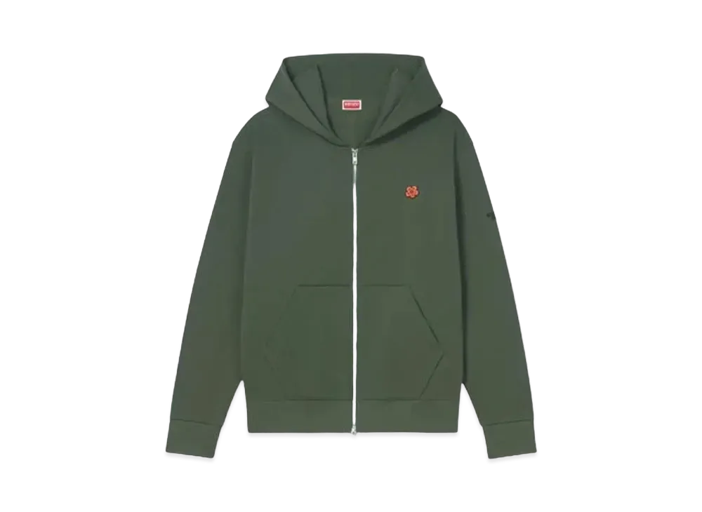 KENZO 'BOKE FLOWER' Embroidery Zip Hoodie "Dark Khaki"
