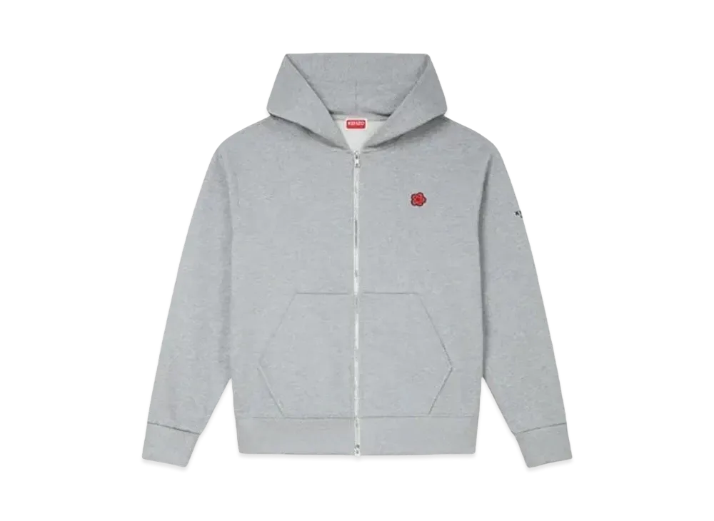 KENZO 'BOKE FLOWER' Embroidery Zip Hoodie "Pale Grey"