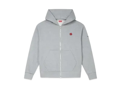 KENZO 'BOKE FLOWER' Embroidery Zip Hoodie "Pale Grey"