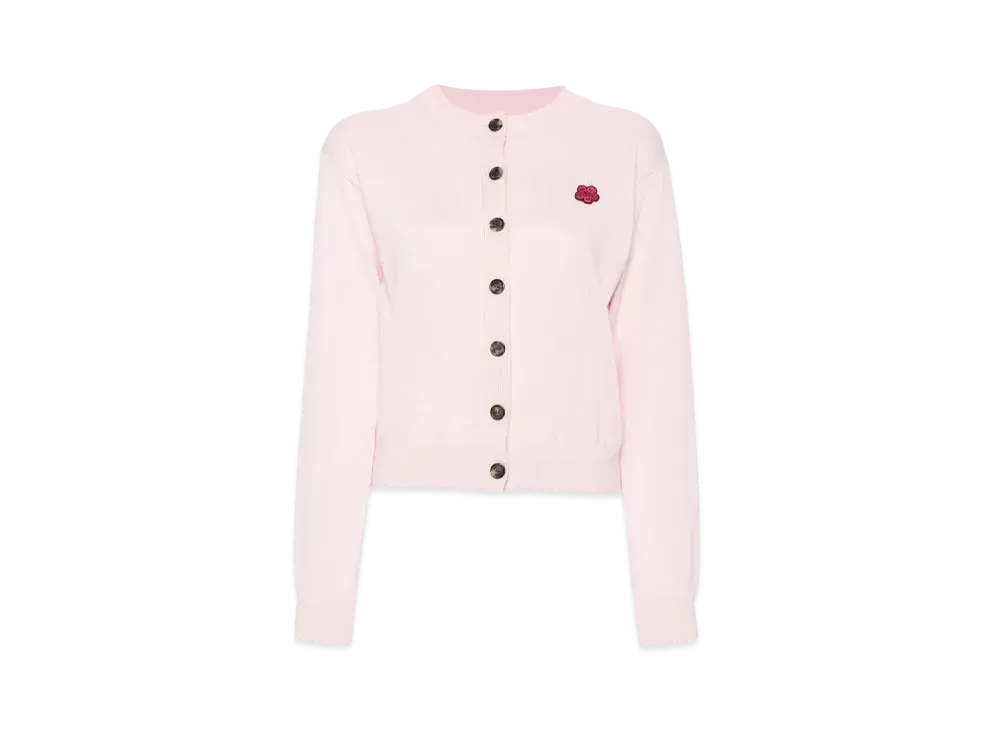 KENZO 'BOKE FLOWER' Embroidery Crewneck Cardigan "Faded Pink"