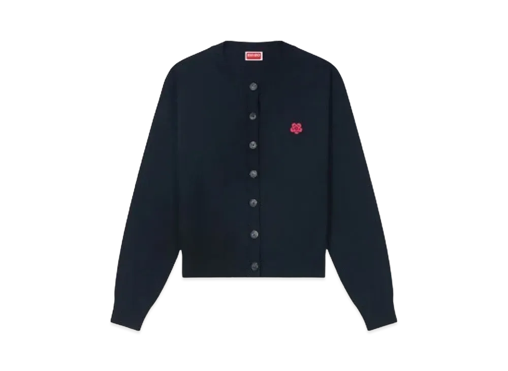 KENZO 'BOKE FLOWER' Embroidery Crewneck Cardigan "Black"