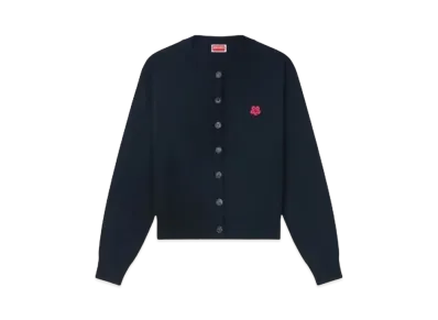 KENZO 'BOKE FLOWER' Embroidery Crewneck Cardigan "Black"