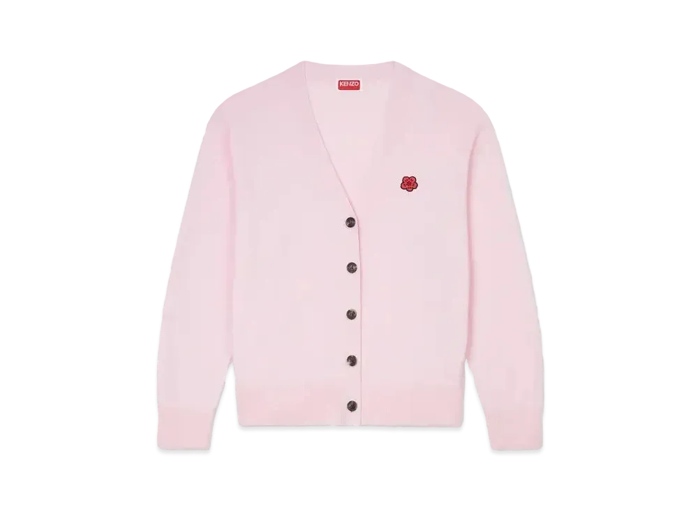 KENZO 'BOKE FLOWER' Embroidery V-neck Cardigan "Faded Pink"