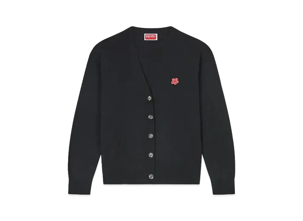 KENZO 'BOKE FLOWER' Embroidery V-neck Cardigan "Black"