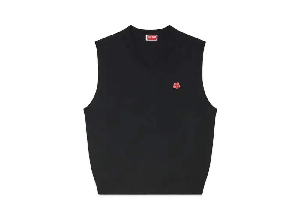 KENZO 'BOKE FLOWER' Embroidery Sleeveless Jumper "Black"