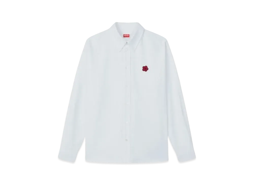 KENZO 'BOKE FLOWER' Embroidery Cotton Poplin Shirt "White"