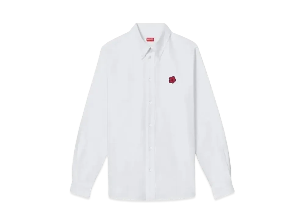 KENZO 'BOKE FLOWER' Embroidery Oxford Cotton Shirt "White"
