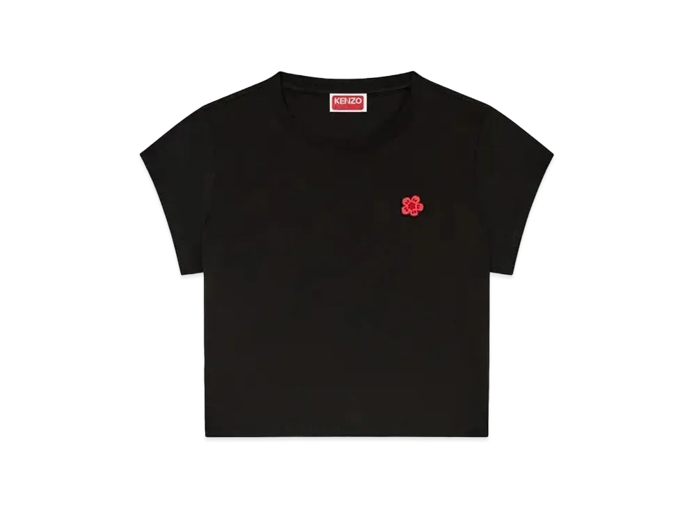 KENZO 'BOKE FLOWER' Cropped Embroidery T-shirt "Black"