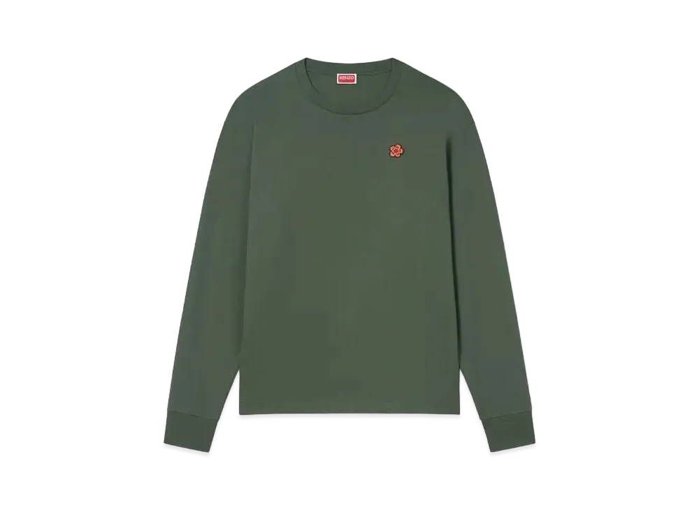 KENZO 'BOKE FLOWER' Embroidery Long Sleeve T-shirt "Dark Khaki"
