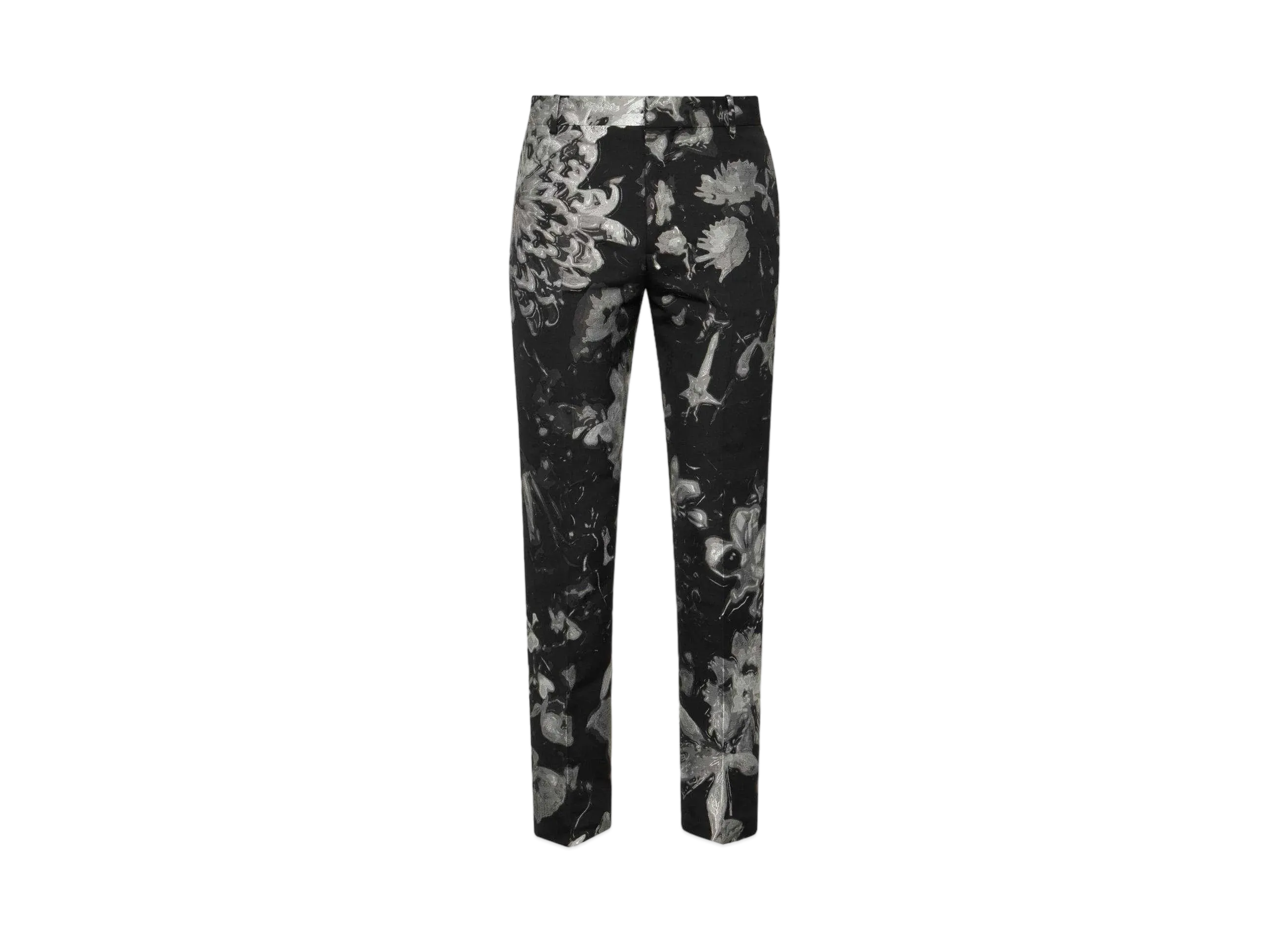 Alexander McQUEEN Wax Flower Cigarette Pants "Black/Silver"