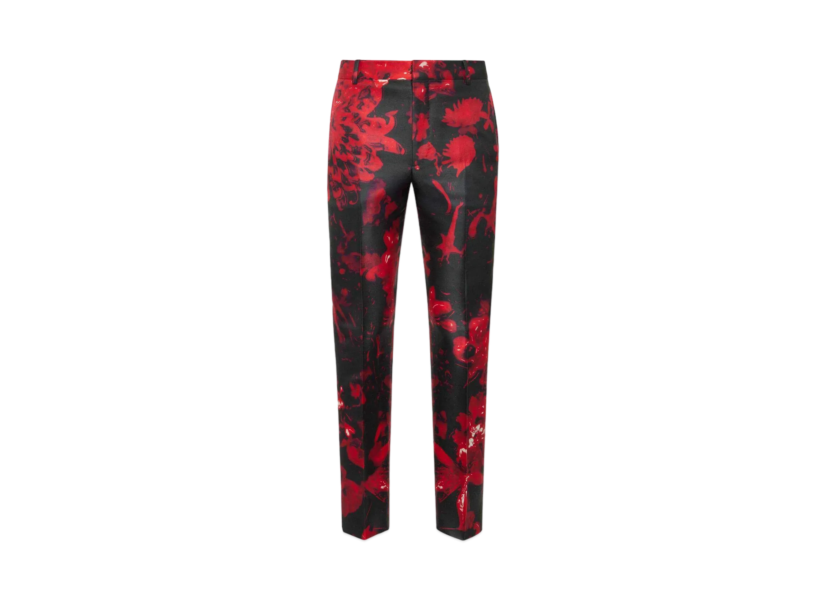 Alexander McQUEEN Wax Flower Cigarette Pants "Black/Red"