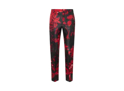 Alexander McQUEEN Wax Flower Cigarette Pants "Black/Red"