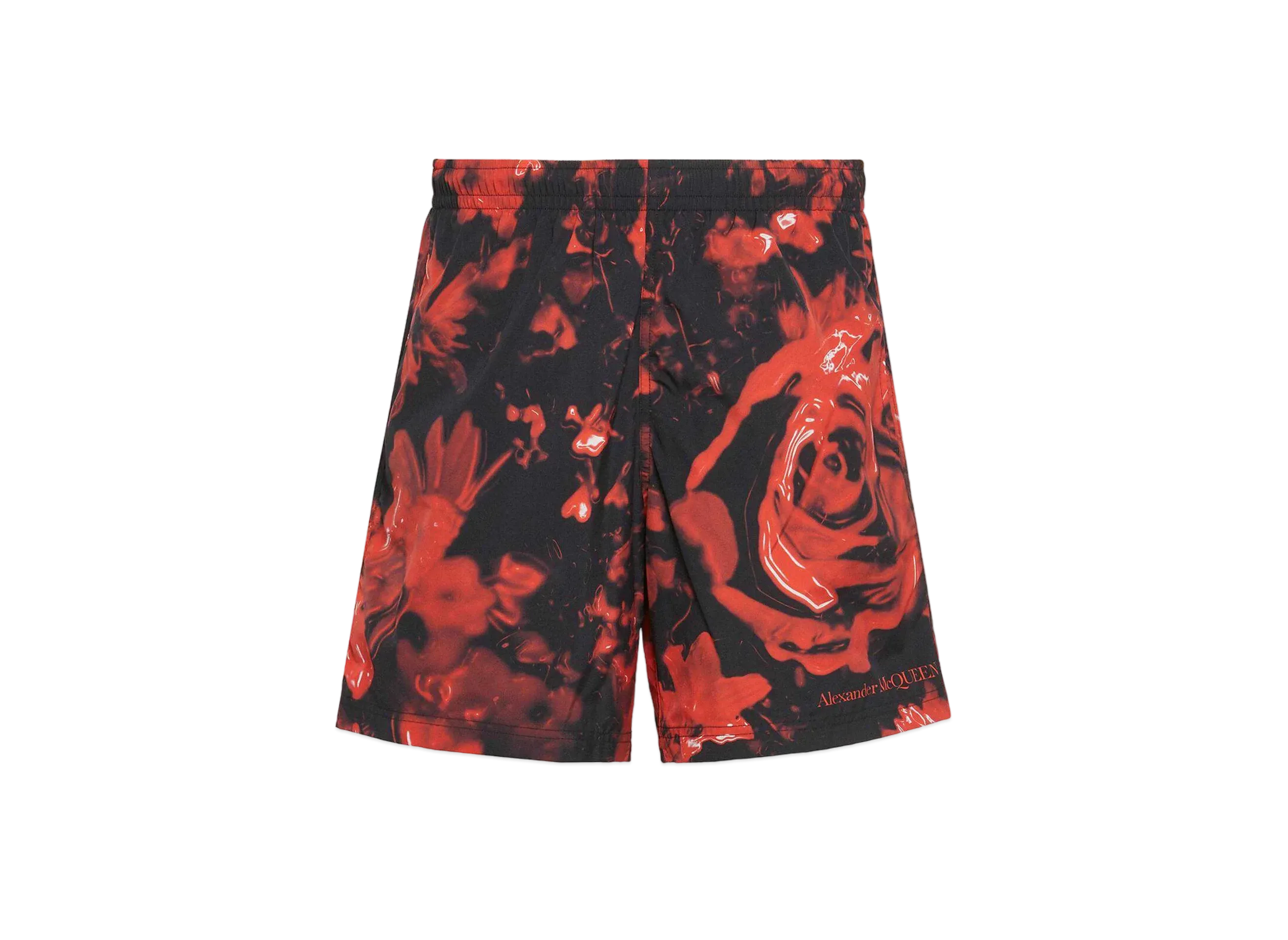 Alexander McQUEEN Wax Flower Swim Shorts "Black/Red"