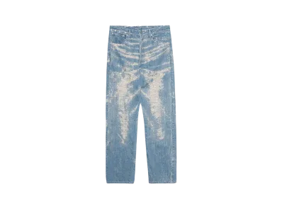 TAAKK STRAIGHT DENIM PANTS "INDIGO BLEACH"