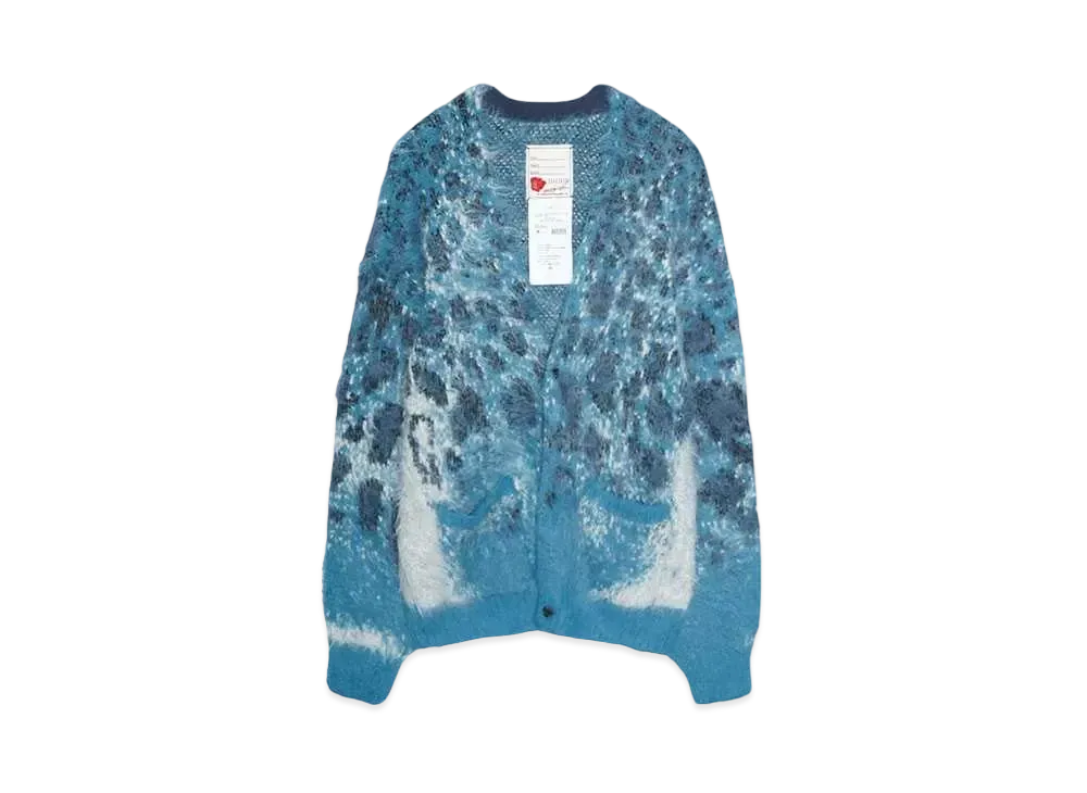 SEVESKIG Leopard Knit Cardigan "BLUE"