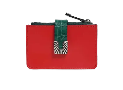 TOGA VIRILIS Leather wallet small square tip "RED"