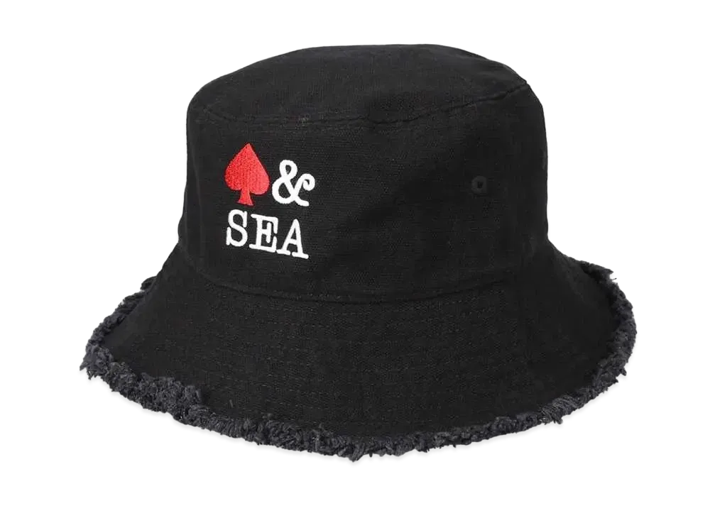 WIND AND SEA Canvas Bucket Hat(HTSP) "Black_Spade"