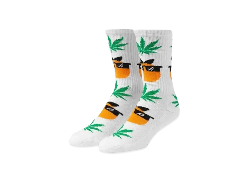 HUF x Midnight Organic Crew Socks "White"
