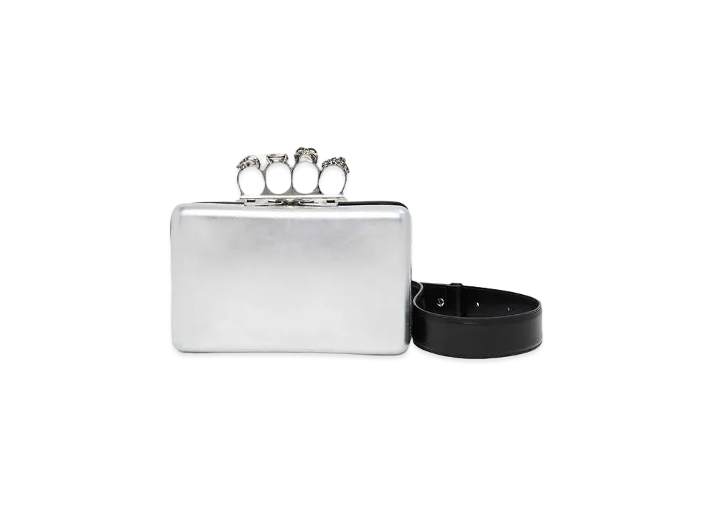 Alexander McQUEEN Knuckle Twisted Clutch "Silver"