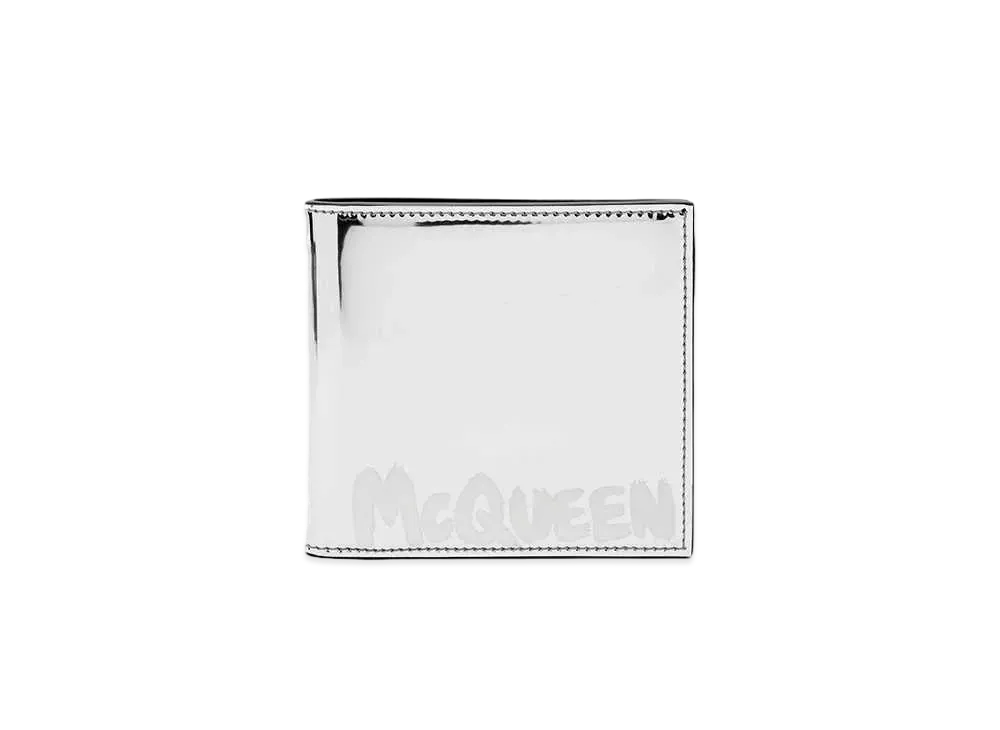 Alexander McQUEEN McQueen Graffiti Billfold Wallet "Silver"