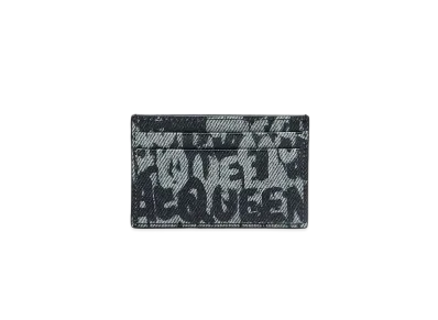 Alexander McQUEEN McQueen Graffiti Card Holder "Blue"