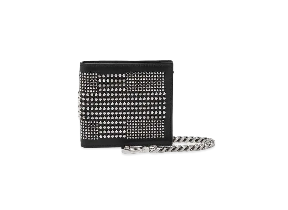 Alexander McQUEEN Studded Chain Billfold Wallet "Black"