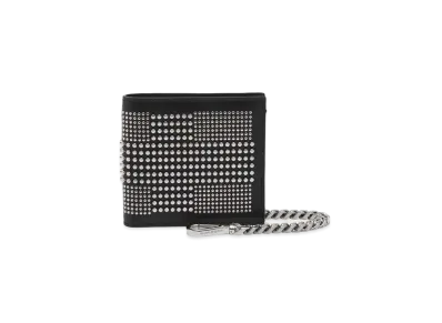 Alexander McQUEEN Studded Chain Billfold Wallet "Black"
