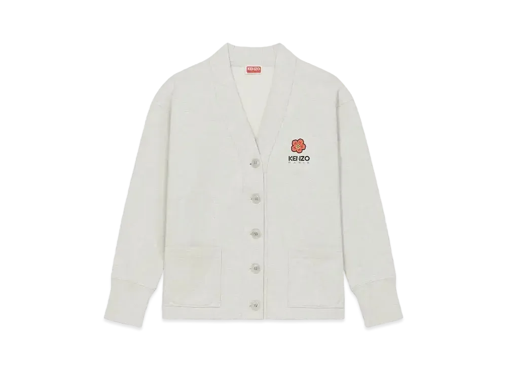 KENZO 'BOKE FLOWER' Embroidery Cardigan "Pale Grey"