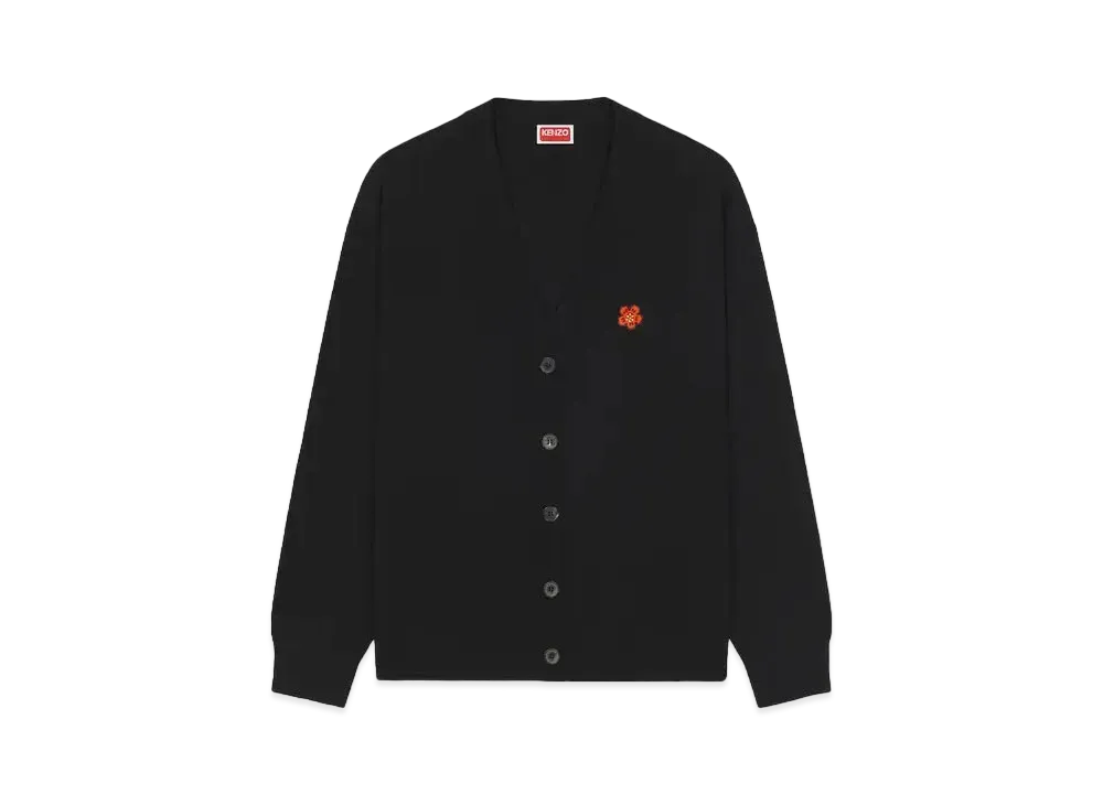 KENZO 'BOKE FLOWER' Embroidered Cardigan "Black"