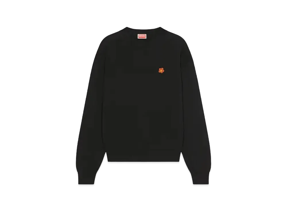 KENZO 'BOKE FLOWER' Crest Embroidery Wool Jumper "Black"