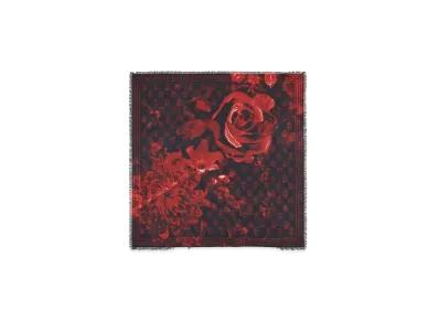 Alexander McQUEEN Wax Flower Biker Foulard "Black/Red"