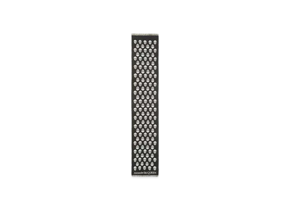 Alexander McQUEEN Reversible Skull Scarf "Black/Ivory"