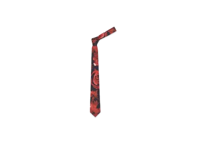 Alexander McQUEEN Wax Flower Tie "Black/Red"