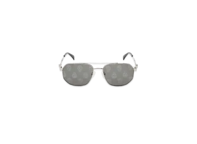 Alexander McQUEEN Floating Skull Metal Caravan Sunglasses "Silver"