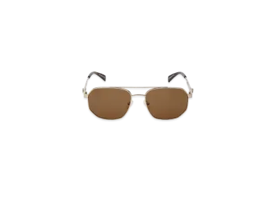 Alexander McQUEEN Floating Skull Metal Caravan Sunglasses "Gold/Brown"